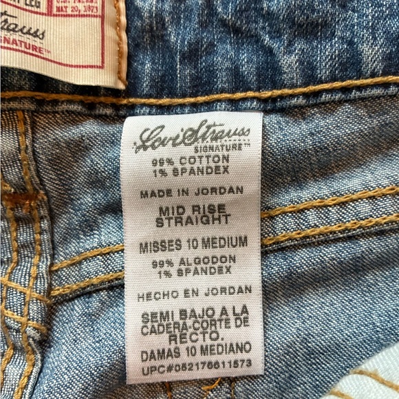 Y2K Levi Strauss Signature Jeans 10M Mid Rise Straight Leg Blue Stretch Denim - Picture 7 of 11